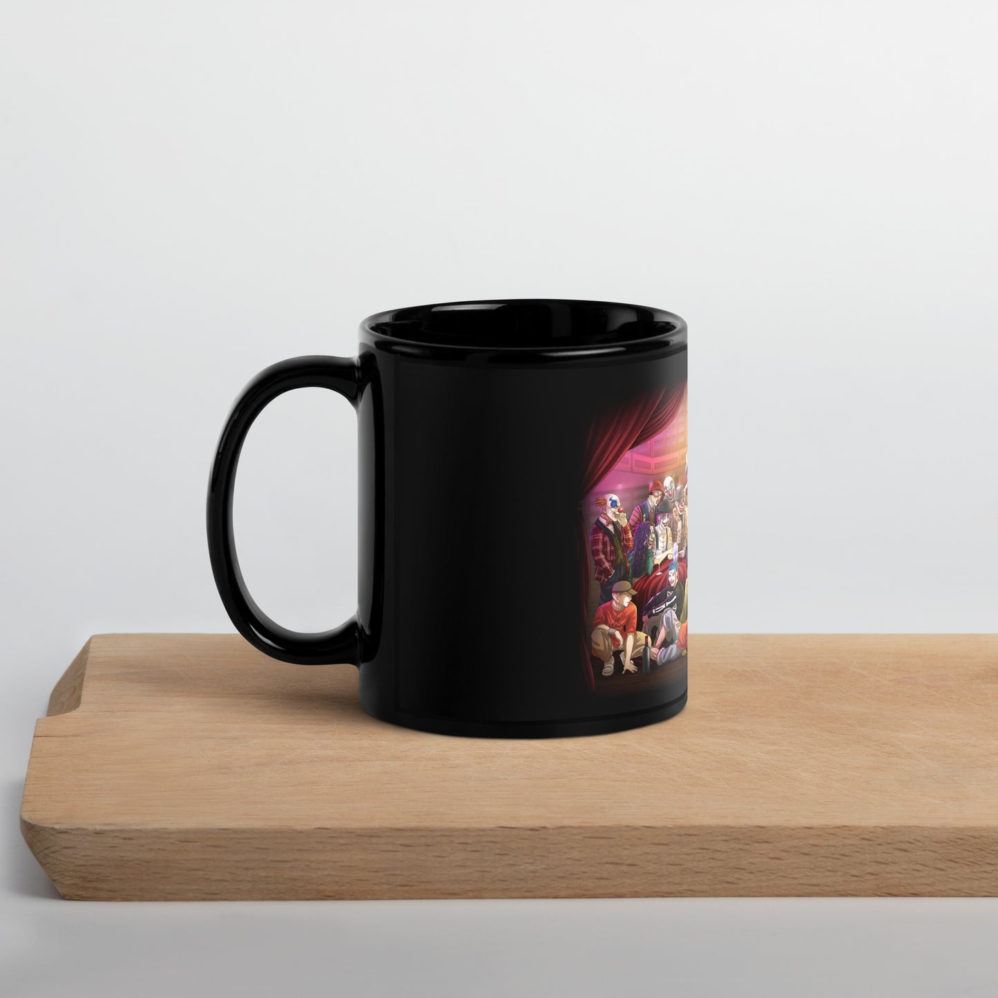 Black Glossy Mug - Clown Meeting